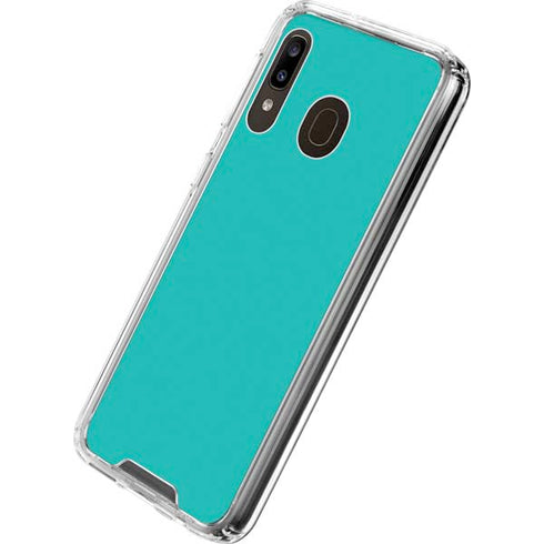 Aqua Blue Blue Solid Galaxy A30 Clear Case