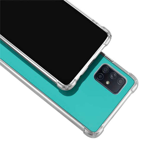 Aqua Blue Blue Solid Galaxy A51 5G Clear Case