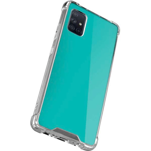 Aqua Blue Blue Solid Galaxy A71 5G Clear Case