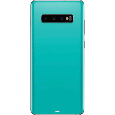 Aqua Blue Blue Solid Galaxy S10 Plus Skin