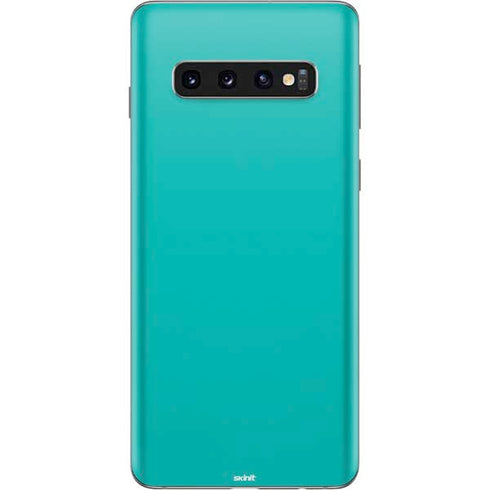 Aqua Blue Blue Solid Galaxy S10 Skin