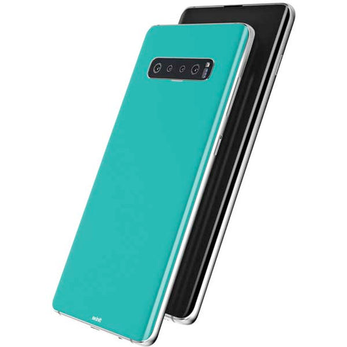 Aqua Blue Blue Solid Galaxy S10 Skin