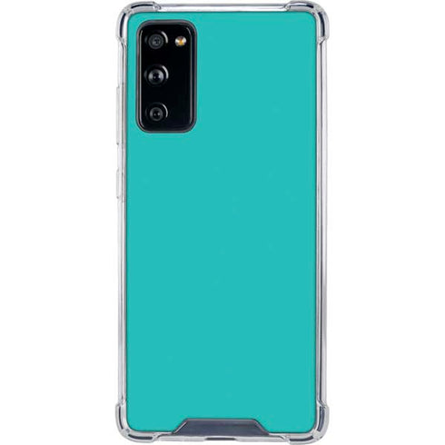 Aqua Blue Blue Solid Galaxy S20 FE Clear Case