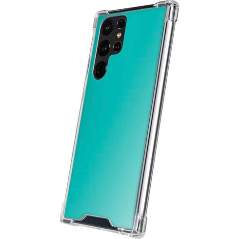 Aqua Blue Blue Solid Galaxy S22 Ultra Clear Case