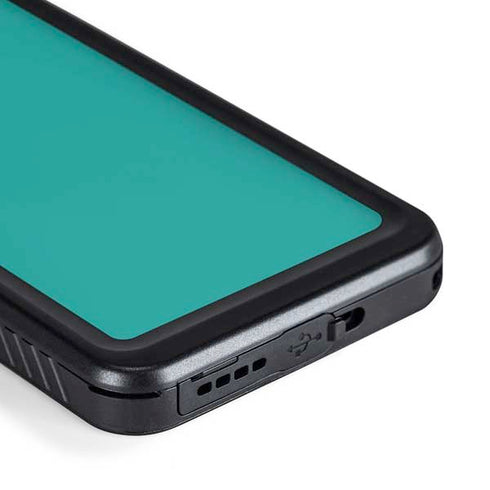 Aqua Blue Blue Solid Galaxy S23 Waterproof Case