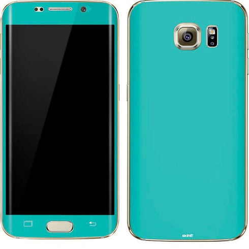 Aqua Blue Blue Solid Galaxy S7 Edge Skin
