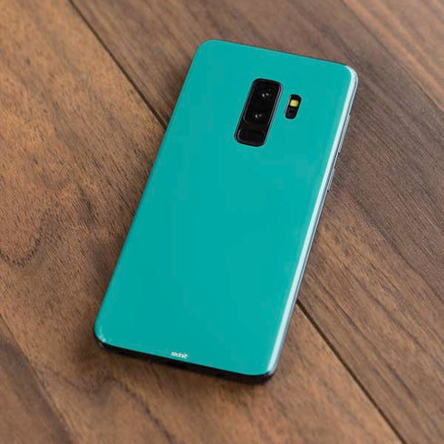 Aqua Blue Blue Solid Galaxy S9 Plus Skin