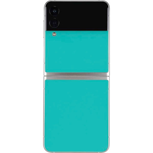 Aqua Blue Blue Solid Galaxy Z Flip3 5G Skin