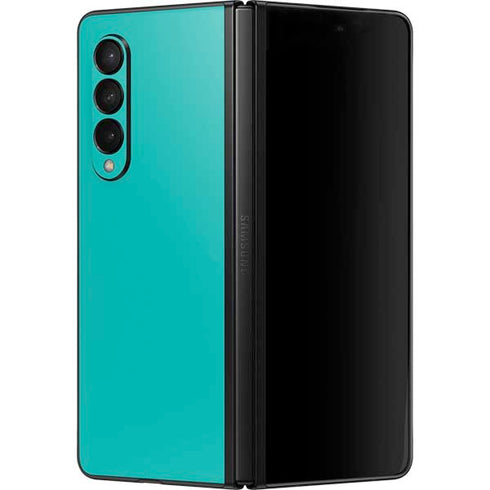 Aqua Blue Blue Solid Galaxy Z Fold3 5G Skin