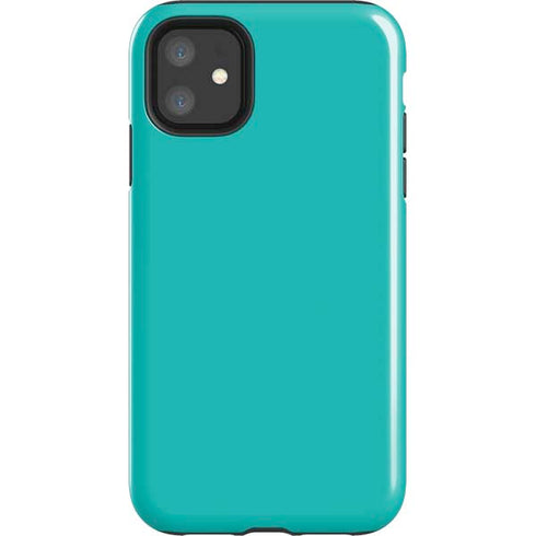 Aqua Blue Blue Solid iPhone 11 Impact Case