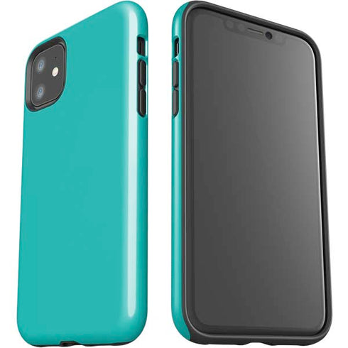 Aqua Blue Blue Solid iPhone 11 Impact Case