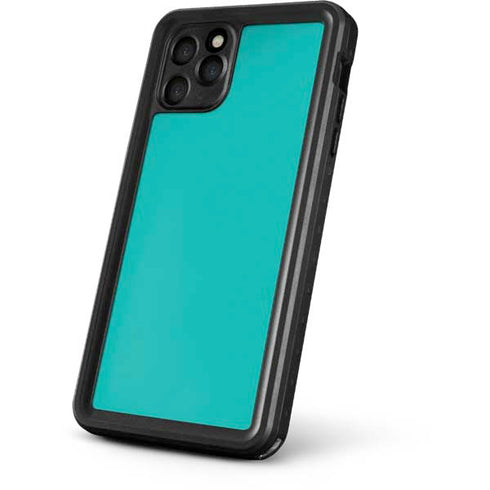 Aqua Blue Blue Solid iPhone 11 Pro Max Waterproof Case