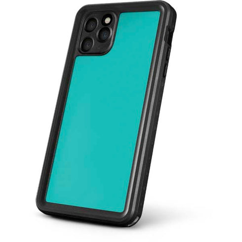 Aqua Blue Blue Solid iPhone 11 Pro Waterproof Case
