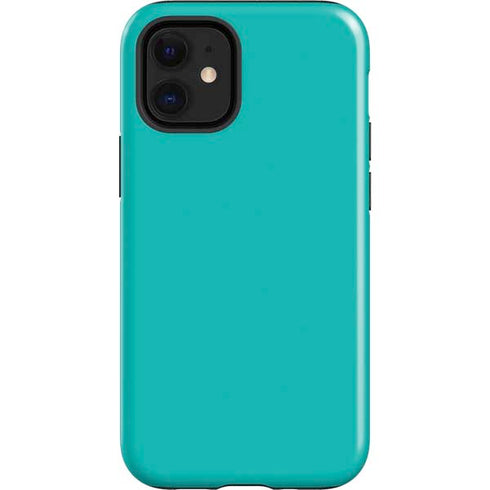 Aqua Blue Blue Solid iPhone 12 Mini Impact Case