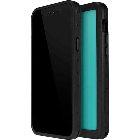 Aqua Blue Blue Solid iPhone 12 Mini Waterproof Case