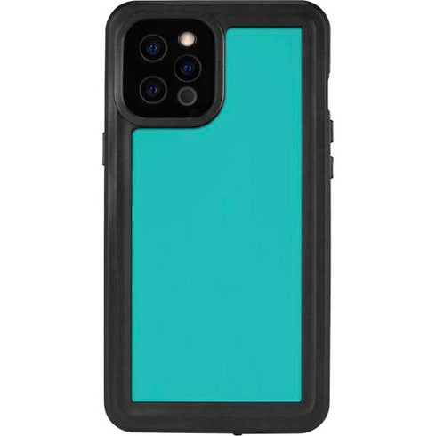 Aqua Blue Blue Solid iPhone 12 Pro Max Waterproof Case