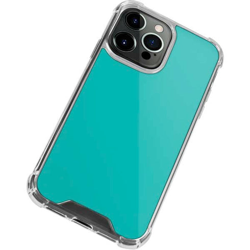Aqua Blue Blue Solid iPhone 13 Pro Clear Case