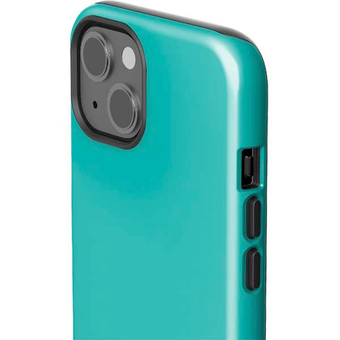 Aqua Blue Blue Solid iPhone 14 Plus Impact Case