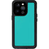 Aqua Blue Blue Solid iPhone 14 Pro Waterproof Case
