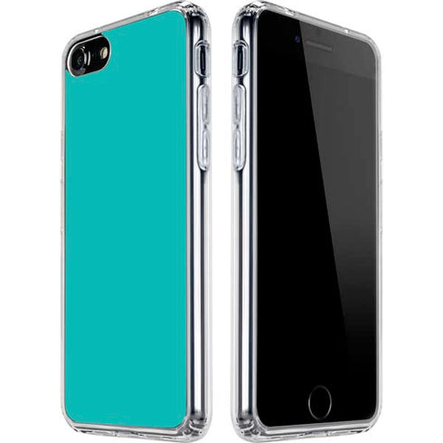 Aqua Blue Blue Solid iPhone SE (2nd & 3rd Gen) Clear Case