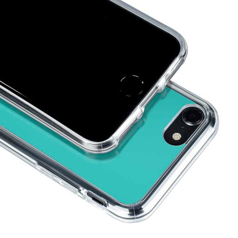 Aqua Blue Blue Solid iPhone SE (2nd & 3rd Gen) Clear Case