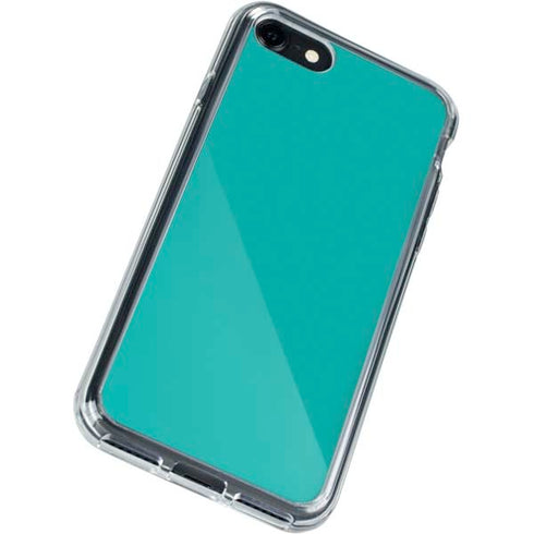 Aqua Blue Blue Solid iPhone SE (2nd & 3rd Gen) Clear Case