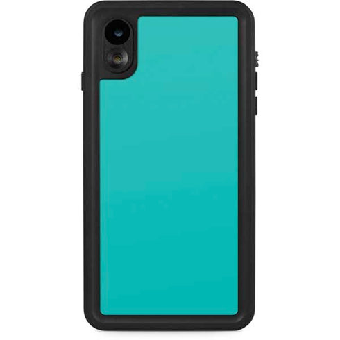 Aqua Blue Blue Solid iPhone XR Waterproof Case