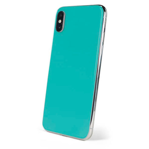 Aqua Blue Blue Solid iPhone XS Skin