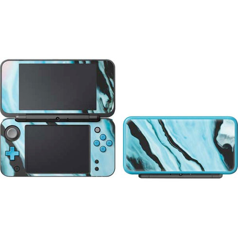 Aqua Blue Marble Ink Nintendo 2DS XL (2017) Skin