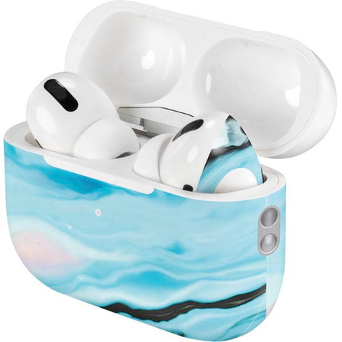 Aqua Blue Marble Ink AirPods Pro 2nd Gen Skin