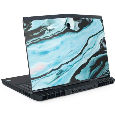 Aqua Blue Marble Ink Dell Alienware Skin