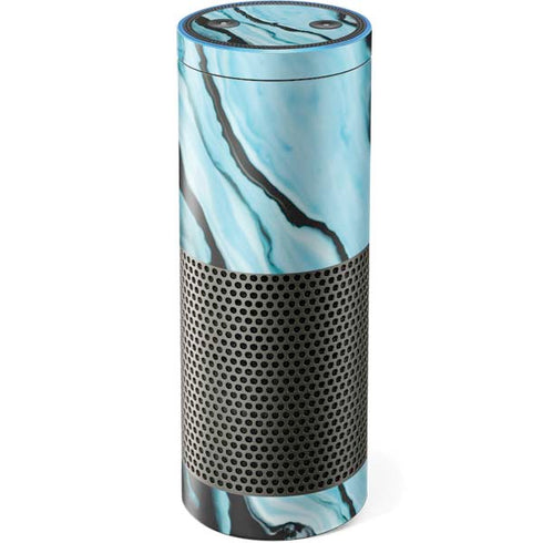 Aqua Blue Marble Ink Amazon Echo Skin