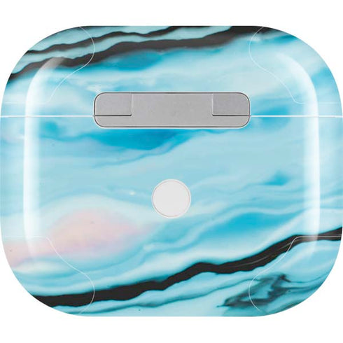 Aqua Blue Marble Ink Apple AirPods (3rd Gen 2021) Skin