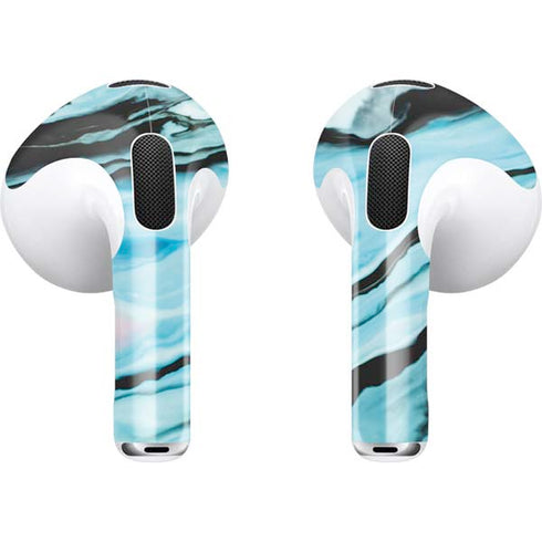 Aqua Blue Marble Ink Apple AirPods (3rd Gen 2021) Skin