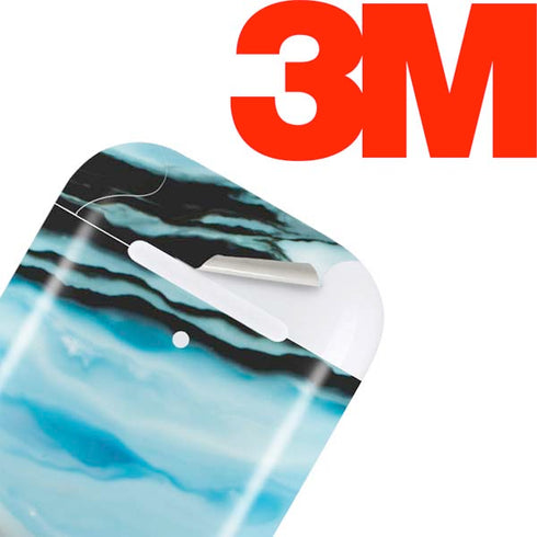 Aqua Blue Marble Ink Apple AirPods Skin