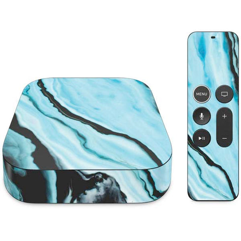 Aqua Blue Marble Ink Apple TV Skin