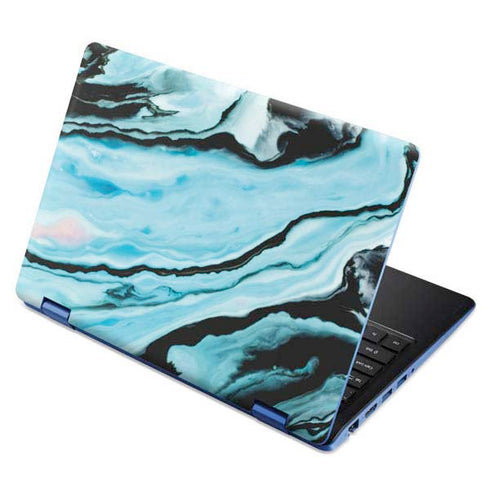 Aqua Blue Marble Ink Aspire R11 11.6in Skin