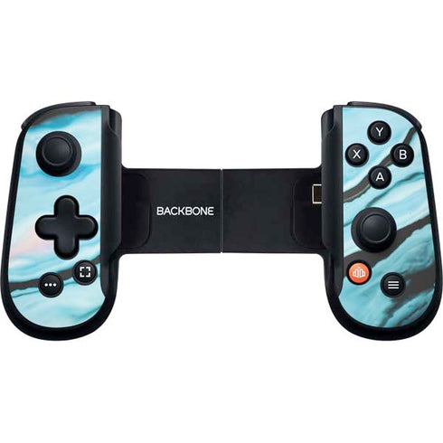 Aqua Blue Marble Ink Backbone One for iPhone Game Controller Skin