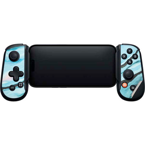 Aqua Blue Marble Ink Backbone One for iPhone Game Controller Skin