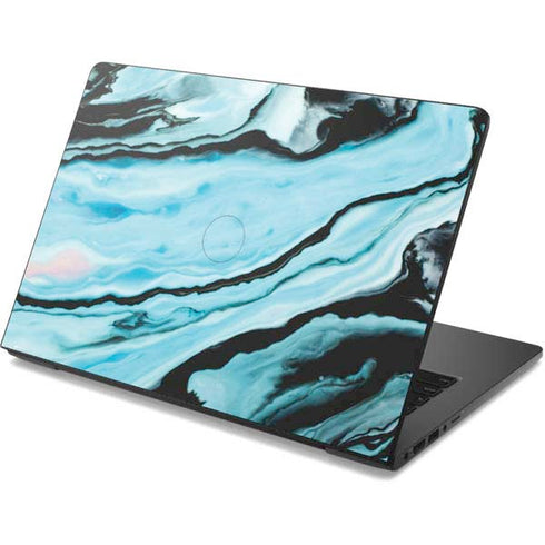 Aqua Blue Marble Ink Dell Chromebook Skin