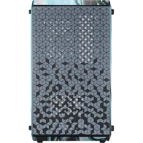 Aqua Blue Marble Ink Cooler Master MasterBox Q300L Mini Tower Skin