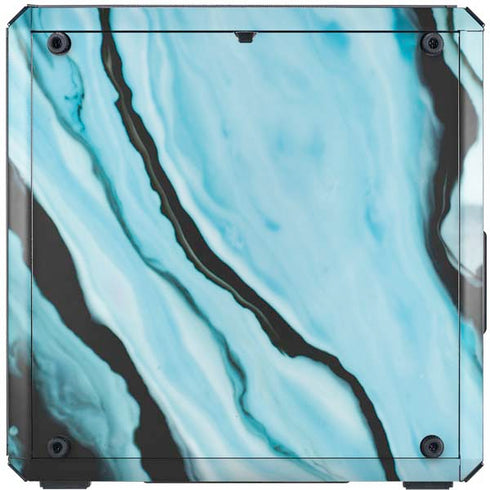 Aqua Blue Marble Ink Cooler Master MasterBox Q300L Mini Tower Skin