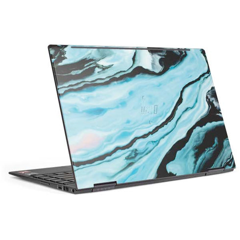 Aqua Blue Marble Ink HP Envy Skin