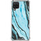 Aqua Blue Marble Ink Galaxy A12 Clear Case
