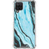 Aqua Blue Marble Ink Galaxy A12 Clear Case