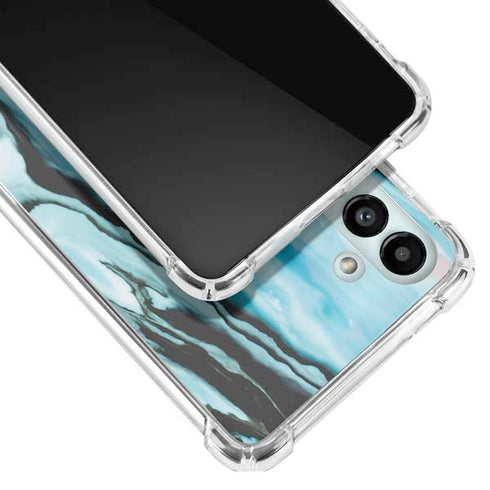 Aqua Blue Marble Ink Galaxy A13 5G Clear Case