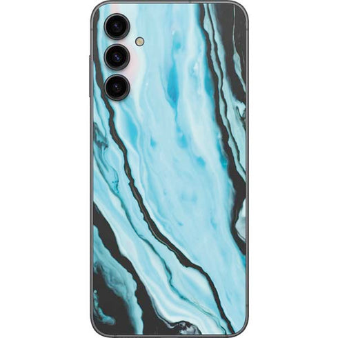 Aqua Blue Marble Ink Galaxy A14 5G Skin