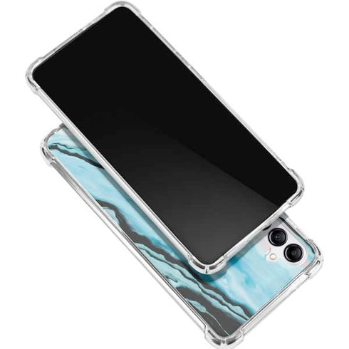 Aqua Blue Marble Ink Galaxy A15 5G Clear Case