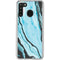 Aqua Blue Marble Ink Galaxy A21 Clear Case