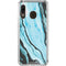 Aqua Blue Marble Ink Galaxy A30 Clear Case